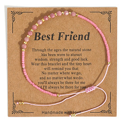 Ярко-Розовый Элегантные плетеные браслеты из круглых бусин из натуральных драгоценных камней и стеклянных бус для женщин, ярко-розовый, внутренний диаметр: 11 дюйм (28 см)