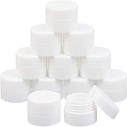 White Plastic Cosmetics Cream Jar, Empty Portable Refillable Bottle, White, 3.2x1.95cm, Capacity: 5g