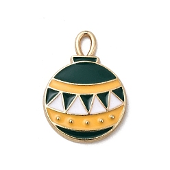 Christmas Bell Рождественские эмали сплава подвески, золотые, Рождественский колокольчик, 22x16x2 мм, отверстие : 3.5x2 мм