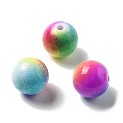 (52) Непрозрачная лаванда Краска для запекания непрозрачные акриловые бусины, круглые, разноцветные, 15.5x15 мм, отверстие : 2.8 мм, Около 226 шт / 500 г