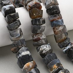Полосатый Агат Натуральные полосатые агатовые бусы, самородки, 15~18x15~18x4.5~12 мм, отверстие : 1.4~1.6 мм, около 49~52 шт / нитка, 15.75''~16.22' (40~41.2 см)