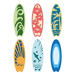 Другие 6 шт 6 стили трафареты для штампов из углеродистой стали, для diy scrapbooking, Фотоальбом, декоративная бумага для тиснения, цвет нержавеющей стали, доска для серфинга, шаблон темы пляжа, 136x47x0.8 мм, 6 шт / комплект