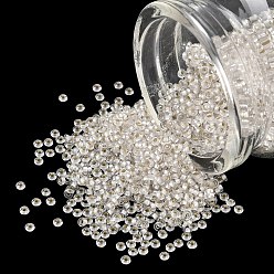 (PF21F) PermaFinish Crystal Silver Lined Matte Toho 11/0 полукруглые бусины, японский бисер, (pf21f) пермафиниш кристалл серебристый матовый, 11/0, 2.2x0.9 мм, отверстие : 0.8 мм, Около 1733 шт / 10 г