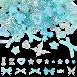 Light Salmon 160Pcs 16 Styles Mixed Styles Acrylic Beads, Mixed Shapes, Light Salmon, 10~25x10~34x4.5~12mm, Hole: 1.5~3mm, 10pcs/style