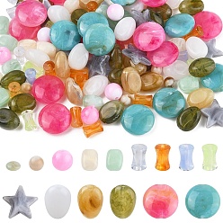 (52) Непрозрачная лаванда 210 шт 8 стили прозрачные акриловые бусины, имитация драгоценных камней бусы акриловые, разнообразные, разноцветные, 12.5x7.5 мм, отверстие : 1.8 мм