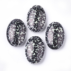 Black Printed Acrylic Beads, Oval, Black, 27.5x19x9mm, Hole: 1.8mm, about 183pcs/500g