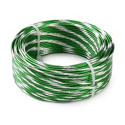 Verde Cable de aluminio de dos tonos, alambre artesanal de metal flexible, rondo, verde, 2 mm, aproximadamente 98.43 pies (30 m) / rollo