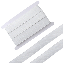 White 5 Yards Flat Polyester Anti-slip Elastic Band, Silicone Gripper Cord for Clothes, White, 34.5~35mm