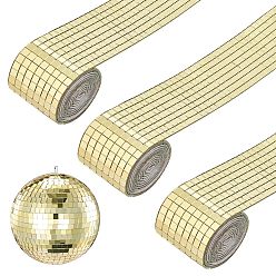 Золотистый Акриловая самоклеящаяся мозаичная плитка, Квадратная плитка с зеркальным эффектом для отделки стен, diy craft, золотые, 1000x40x1 мм, площади: 5x5 mm