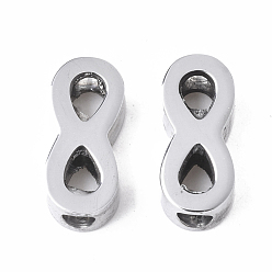 Нержавеющая Сталь Цвет Устойчивы к потускнению 304 бусины из нержавеющей стали, бесконечность, цвет нержавеющей стали, 10x4.5x3 мм, отверстие : 2 мм