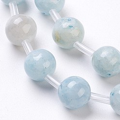 Celestite Natural Celestite/Celestine Beads Strands, Round, 8~8.5mm, Hole: 1mm, 30pcs/strand, 15.55 inch(39.5cm)