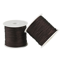 Coffee 2 Rolls Nylon Chinese Knot Cord, Nylon Jewelry Cord for Jewelry Making, Coffee, 0.8mm, about 41.56~43.74 yards(38~40m)/roll
