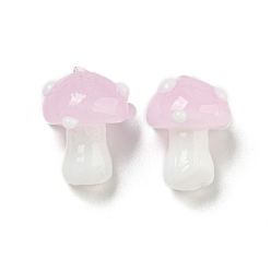 Бледно-Розовый Бусы лэмпворк ручной работы, гриб, розовый жемчуг, 12~14.5x10~12 мм, отверстие : 1.2~1.8 мм, около 23 шт / нитка, 11.61~12.60 дюйм (29.5~32 см)