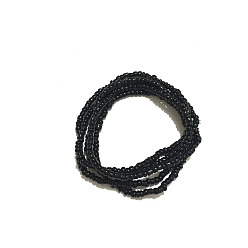 Черный Бусины из стеклянного бисера на талию, чёрные, 800 мм