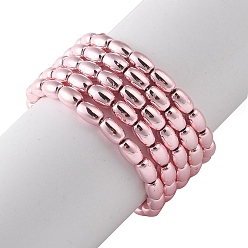 Pink Гальванические нити бусин, овальные, розовые, 4.5x3 мм, отверстие : 0.8 мм, около 94~99 шт / нитка, 16.93~18.11'' (43~46 см)