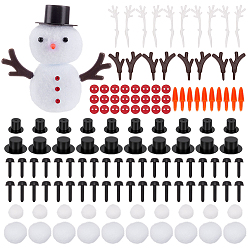 (52) Непрозрачная лаванда 140 шт. наборы для самостоятельного изготовления кукольных украшений в рождественском стиле в виде снеговика, включая пластик, смолу и полиэстер, разноцветные, 4~44.5 мм, 10 стиль / набор