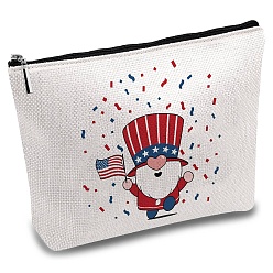 Gnome Мешки для хранения из поликоттонового холста, металлические мешочки на молнии, прямоугольные, гном, 18x25 см