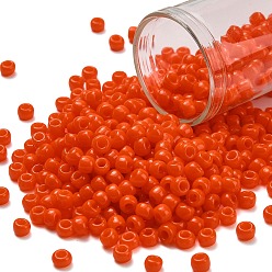 (50A) Opaque Bright Orange Тохо 6/0 круглые бусины, японский бисер, (50 а) непрозрачный ярко-оранжевый, 4 мм, отверстие : 1.5 мм, Около 840 шт / 50 г