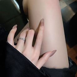 Платина Кольца-манжеты из сплава со стразами для женщин, платина, внутренний диаметр: 17 мм