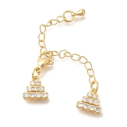Настоящее золото 18K Карабин-лобстеры, латунные, без кадмия, без никеля и без свинца, с концевыми цепочками и подвесками из кубического циркония, реальный 18 k позолоченный, 69 мм