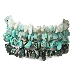 Смешанные камни 4шт. набор браслетов из бисера и драгоценных камней, внутренний диаметр: 2-1/8 дюйм (5.5 см), 4 шт / комплект