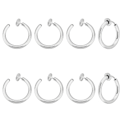 Нержавеющая Сталь Цвет 4 пары 201 выдвижные серьги-клипсы из нержавеющей стали, для не проколотых ушей, с 304 штифтов из нержавеющей стали, цвет нержавеющей стали, 15.5x2 мм