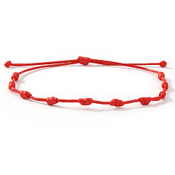 Красный Регулируемые плетеные браслеты из полиэфирного шнура для дружеской пары, узел, красные, 11.02 дюйм (28 см)