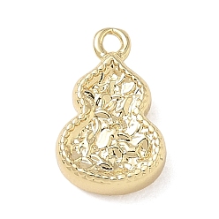Real 18K Gold Plated Brass Charms, Hammered Gourd Charms, Real 18K Gold Plated, 12.5x8x3mm, Hole: 1.2mm