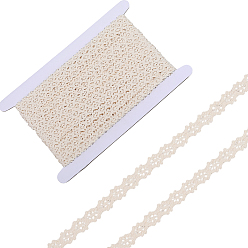 Белый 20 ярдов цветочной хлопковой кружевной ленты, для шитья, ремесла, украшение свадьбы, белые, 3/8 дюйм (9~10 мм)