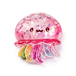 Jellyfish Кабошоны из смолы на тему морских организмов, с блеском порошок, медуза, 27x23x8.5 мм