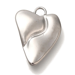 Нержавеющая Сталь Цвет Антикоррозийные 304 подвески из нержавеющей стали, шарма сердца, цвет нержавеющей стали, 19.5x14.5x2.8 мм, отверстие : 2.5 мм
