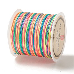 Colorful 50 Yards Segment Dyed Nylon Chinese Knot Cord, Nylon Jewelry Cord for Jewelry Making, Colorful, 0.8mm