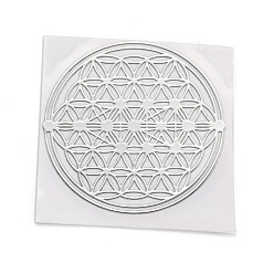 Платина Самоклеющиеся латунные наклейки, наклейки для скрапбукинга, для поделок из эпоксидной смолы, цветок, платина, 3.55x0.05 см