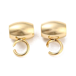 Настоящее золото 18K 201 дуги из нержавеющей стали, петля под залог, бочка под залог бисер, реальный 18 k позолоченный, 7x5x4 мм, отверстия : 2.5 mm и 2 мм