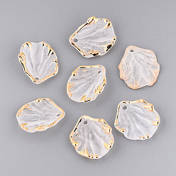 Золотистый Подвески из матового пластика в виде лепестков, золотой металл обвитыми, золотые, 17x15x4 мм, отверстие : 1.6 мм, Около 1612 шт / 500 г