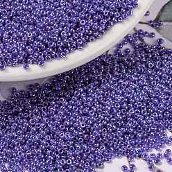 (RR432) Opaque Cyan Blue Luster Миюки круглые бусины рокайль, японский бисер, 15/0, (rr 432) непрозрачный голубой блеск, 15/0, 1.5 мм, Отверстие : 0.7 мм , около 27777 шт / 50 г
