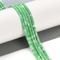 Светло-зеленый Природный агат бисер нитей, окрашенные, кубические, светло-зеленый, 2x2x2 мм, отверстие : 1 мм, около 150 шт / нитка, 15.08 дюйм (38.3 см)