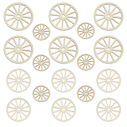 Бланшированный Миндаль 3шт. деревянные колеса для украшения стен в гостиной и спальне, бланшированный миндаль, 74~125x2.5 мм, отверстие : 8~12 мм