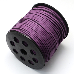 Фиолетовый Шнуры из искусственной замши, искусственная замшевая кружева, фиолетовые, 2.7x1.4 мм, около 98.42 ярдов (90 м) / рулон