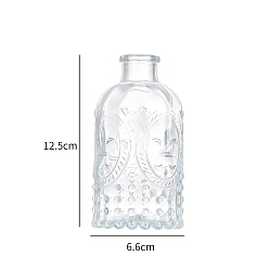 Прозрачный Стеклянная ваза с тиснением, украшение дома гидропо ниша ваза для растений ваза для цветов, прозрачные, 6.6x12.5 см