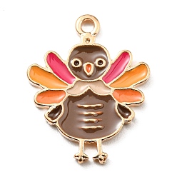 Other Animal Подвески из сплава с эмалью ко дню благодарения, золотой свет, Турция, 22.5x18x1.5 мм, отверстие : 1.8 мм