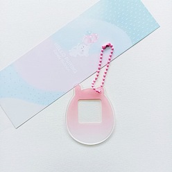 Cat Shape Постепенный акриловый диск кулон брелок заготовки, с шаровыми цепей, Узор кошки, 5~10 см