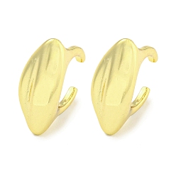 Настоящее золото 18K Латунь манжеты серьги, для женщин, лошадиный глаз , реальный 18 k позолоченный, 18x7.5 мм