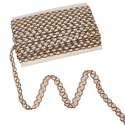 Черный 10m полиэстеровая металлизированная плетеная кружевная отделка, для штор, украшение одежды, чёрные, 3/8 дюйм (10 мм), около 10.94 ярдов (10 м) / карту