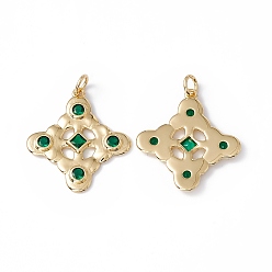 Настоящее золото 18K Стойка металлическая латунная микропрофилированная кубическая циркония подвески, с целью перехода в кольце, без кадмия, без никеля и без свинца, ромб, реальный 18 k позолоченный, 25.5x23x2 мм, Перейти кольцо: 5x0.8 мм, 3 мм внутренним диаметром