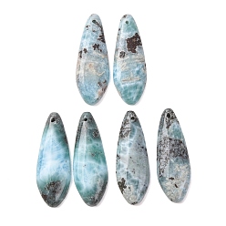Ларимар Натуральный Larimar подвески, слезинки, 38x14x5 мм, отверстие : 1.3 мм