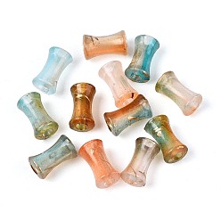 Перу Прозрачные акриловые бусины, волочильных стиле, бамбук совместное, с блеском порошок, Перу, 11.5~12x7 мм, отверстие : 3 мм, о: 3571 шт / 500 г