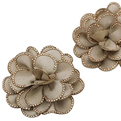 Pêche Clips de boucle de chaussure en tissu, fleur, peachpuff, 70~72x14.5~29mm