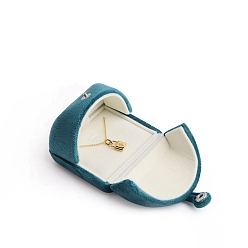 Green Velvet Jewelry Storage Box, for Pendant, Ring and Bracelet Packaging Box, Green, 7x6x5.5cm