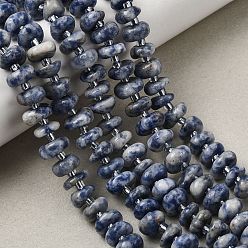 (306FM) Жонкиль матовый с лаймовой подкладкой Натуральное синее пятно нитки из бисера яшмы, самородки, с бисером, 8~9x9~12x2.5~5 мм, отверстие : 0.8 мм, около 66~70 шт / нитка, 15.35~15.94'' (39~40.5 см)